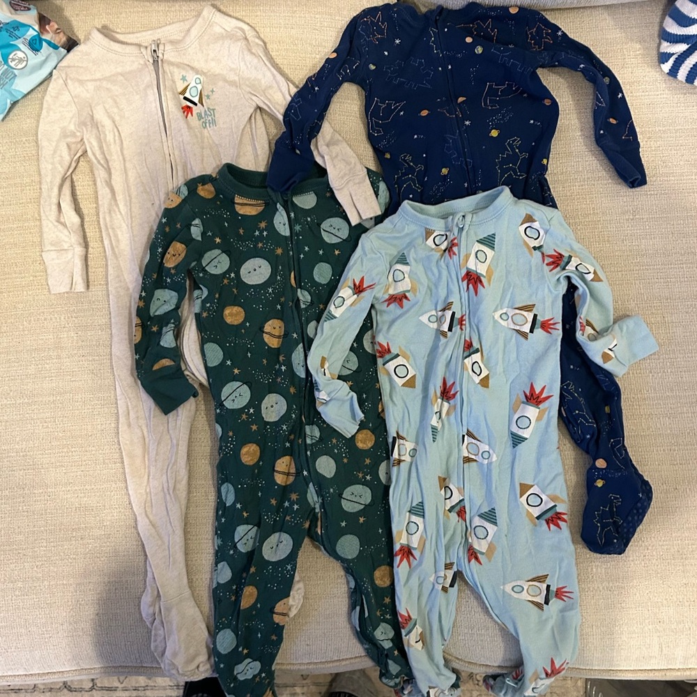 Old Navy Space-Themed Kids One Piece Pajamas Set